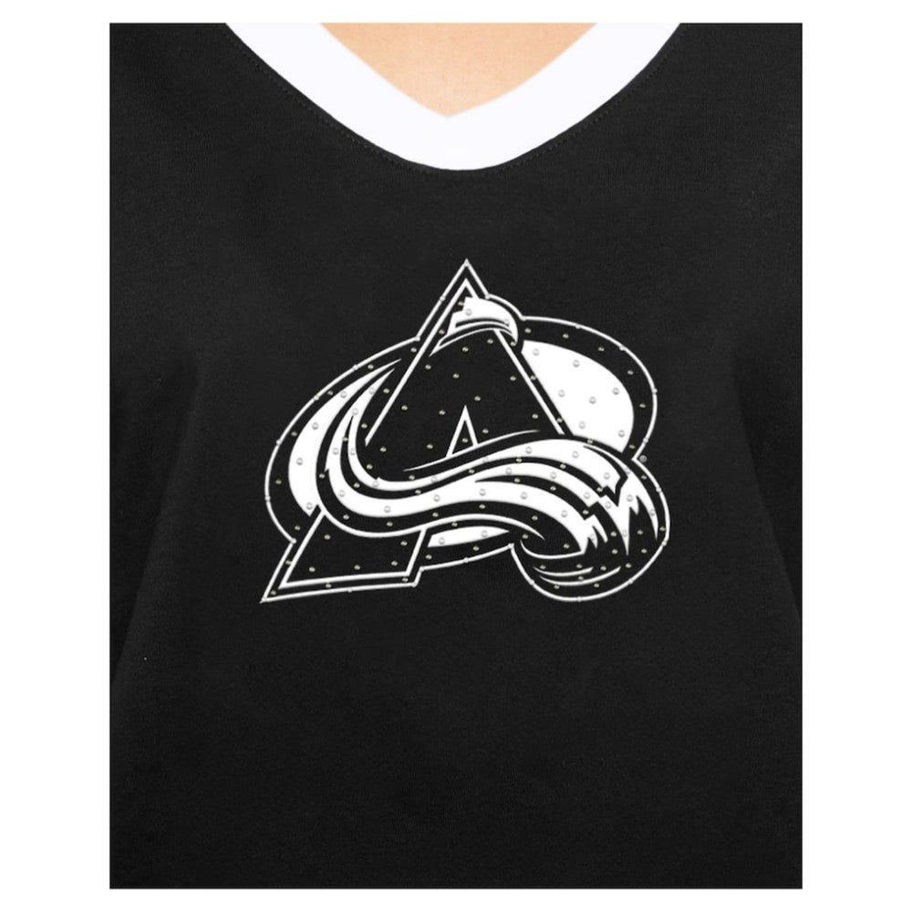 Colorado Avalanche New Era Women's Game Day Rhinestuds T-Shirt - Black - NHL 201889149