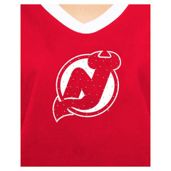 New Jersey Devils New Era Women's Game Day Rhinestuds T-Shirt - Red - NHL 201889151