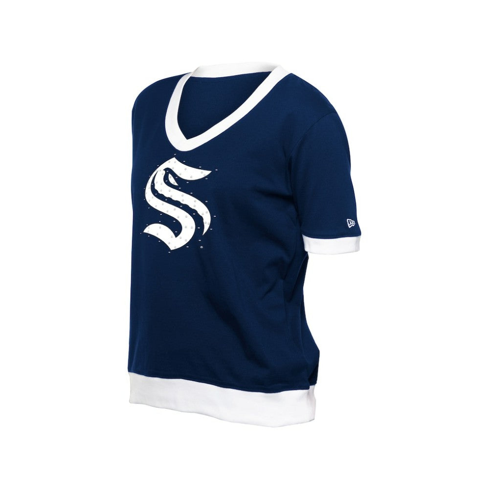 Seattle Kraken New Era Women's Game Day Rhinestuds T-Shirt - Deep Sea Blue - NHL 201889153