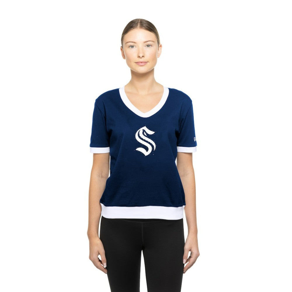 Seattle Kraken New Era Women's Game Day Rhinestuds T-Shirt - Deep Sea Blue - NHL 201889153
