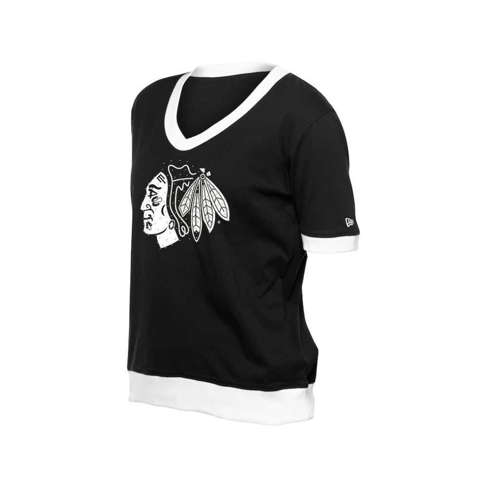 Chicago Blackhawks New Era Women's Game Day Rhinestuds T-Shirt - Black - NHL 201889154