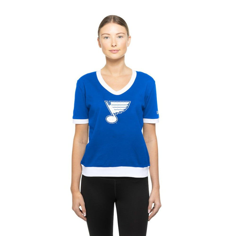 St. Louis Blues New Era Women's Game Day Rhinestuds T-Shirt - Blue - NHL 201889155