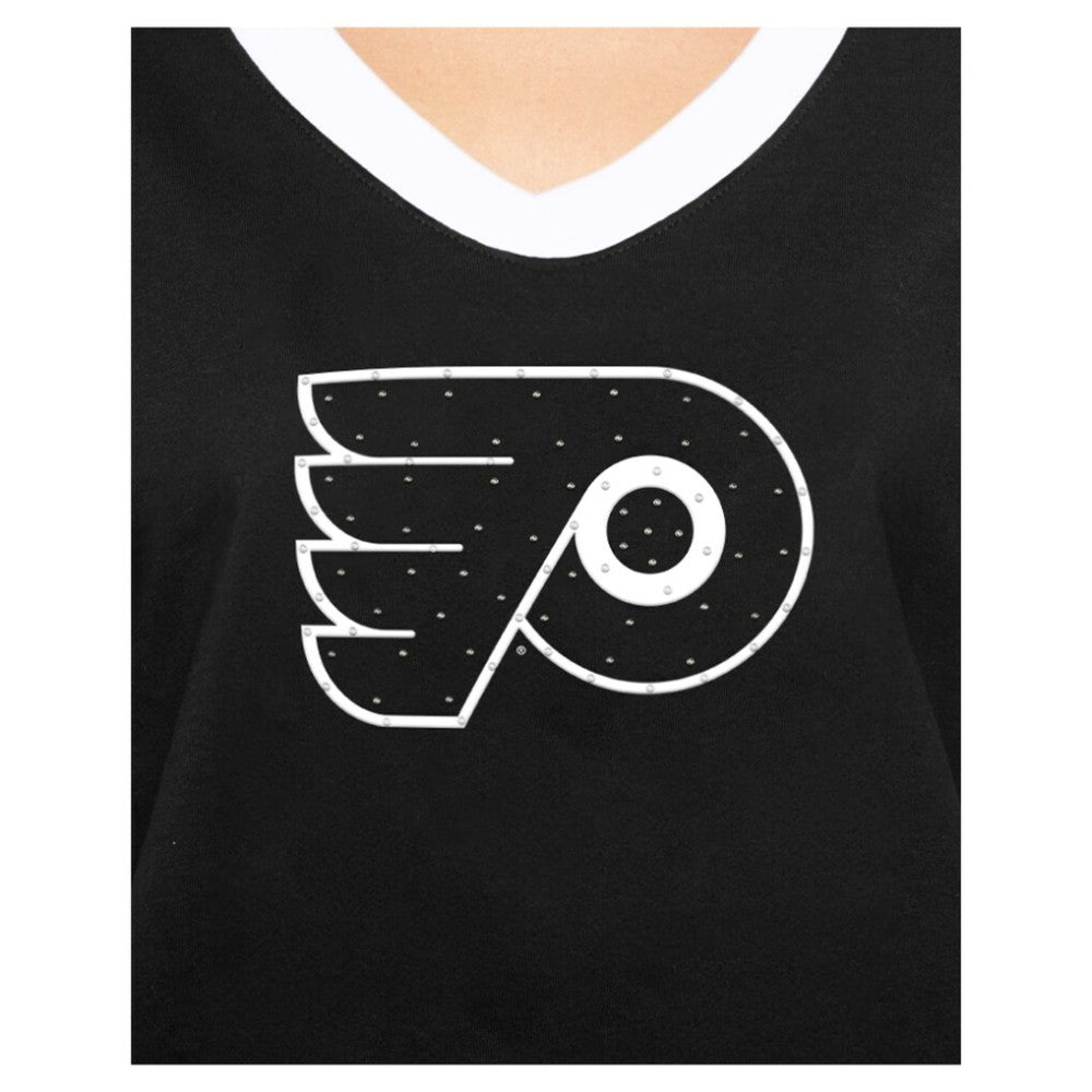 Philadelphia Flyers New Era Women's Game Day Rhinestuds T-Shirt - Black - NHL 201889158