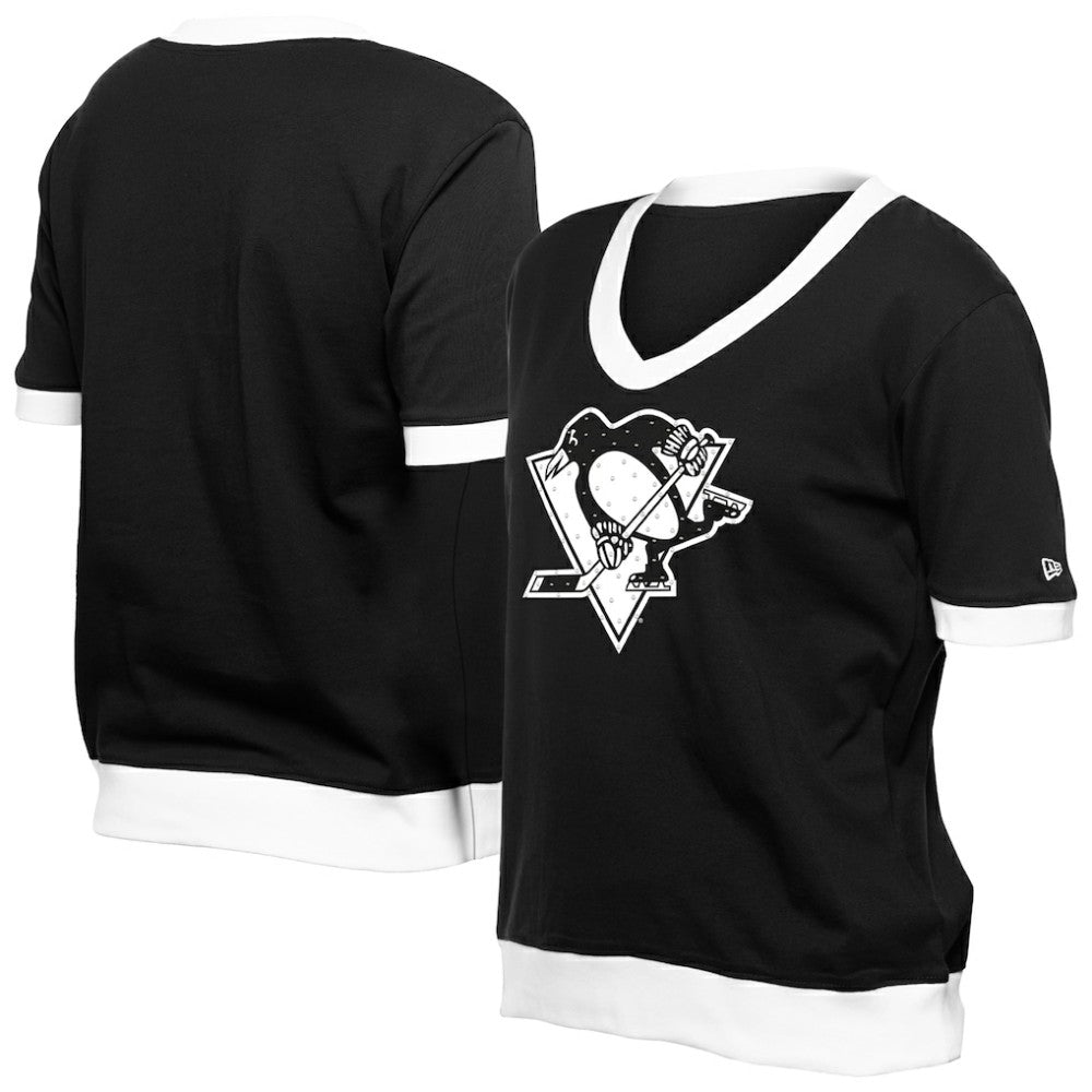 Pittsburgh Penguins New Era Women's Game Day Rhinestuds T-Shirt - Black - NHL 201889159