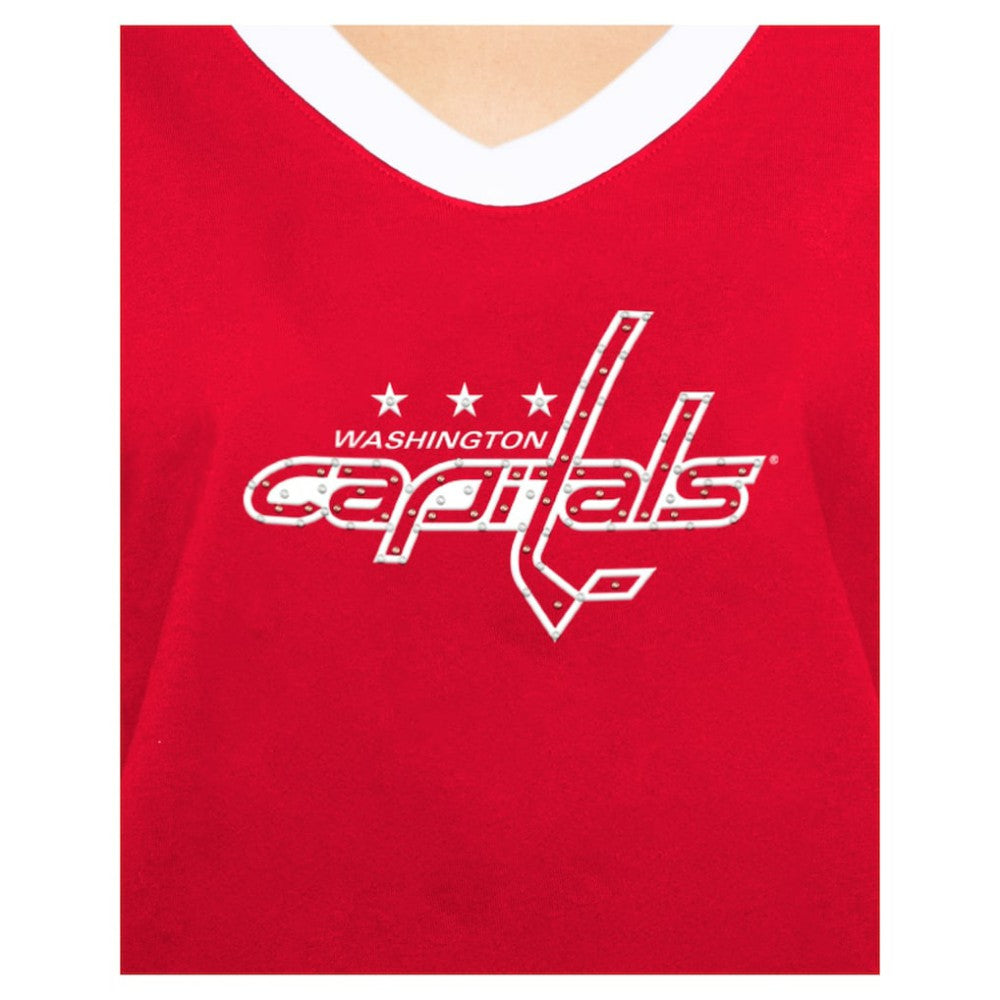 Washington Capitals New Era Women's Game Day Rhinestuds T-Shirt - Red - NHL 201889163