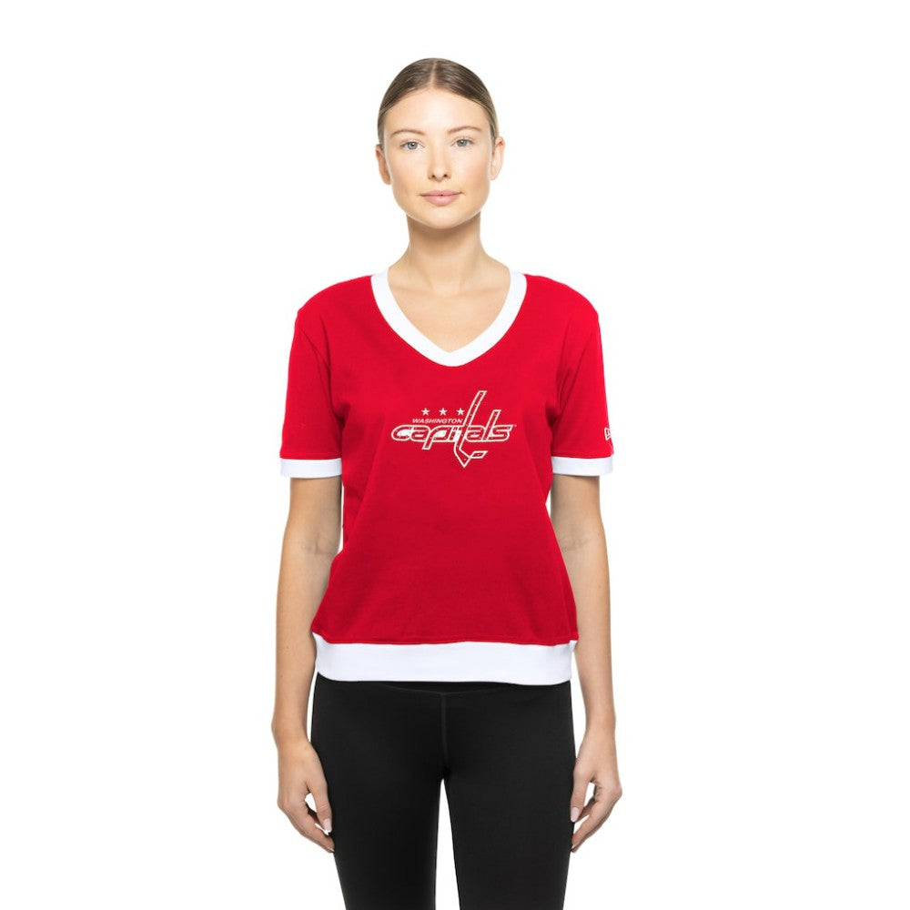 Washington Capitals New Era Women's Game Day Rhinestuds T-Shirt - Red - NHL 201889163