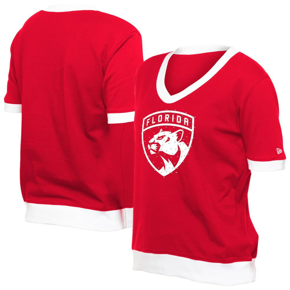 Florida Panthers New Era Women's Game Day Rhinestuds T-Shirt - Red - NHL 201889169