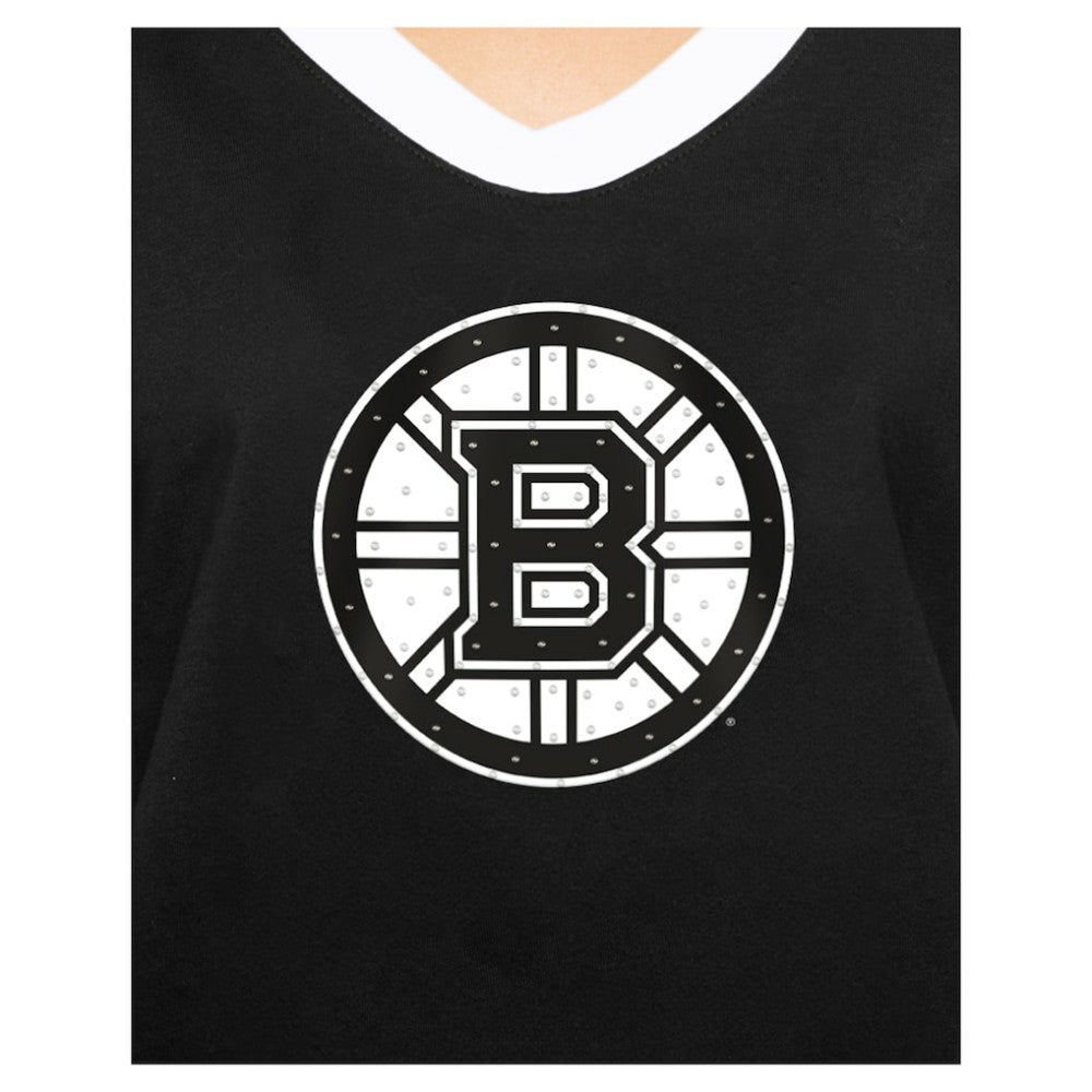 Boston Bruins New Era Women's Game Day Rhinestuds T-Shirt - Black - NHL 201889174