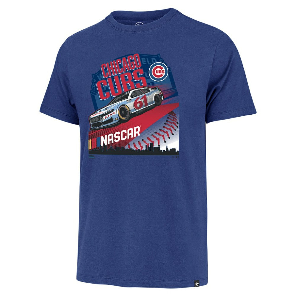 NASCAR x Chicago Cubs '47 Franklin T-Shirt - Royal - 47 brand Lifestyle