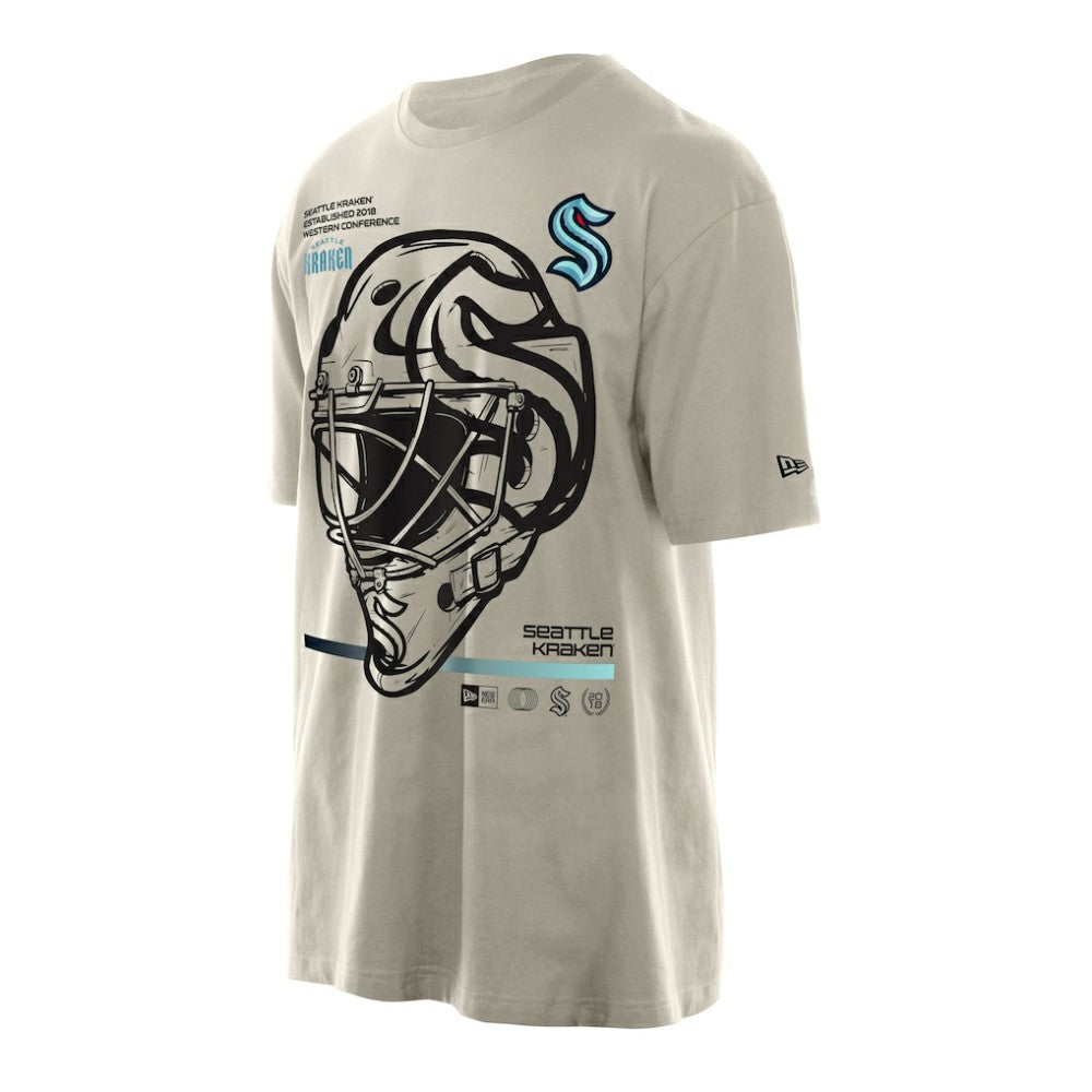 Seattle Kraken New Era Goalie Mask T-Shirt - Tan - NHL 201889539