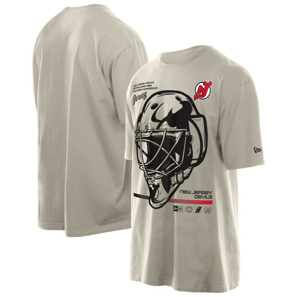New Jersey Devils New Era Goalie Mask T-Shirt - Tan - NHL 201889541