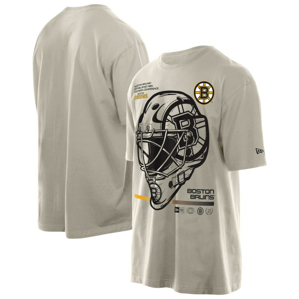 Boston Bruins New Era Goalie Mask T-Shirt - Tan - NHL 201889545