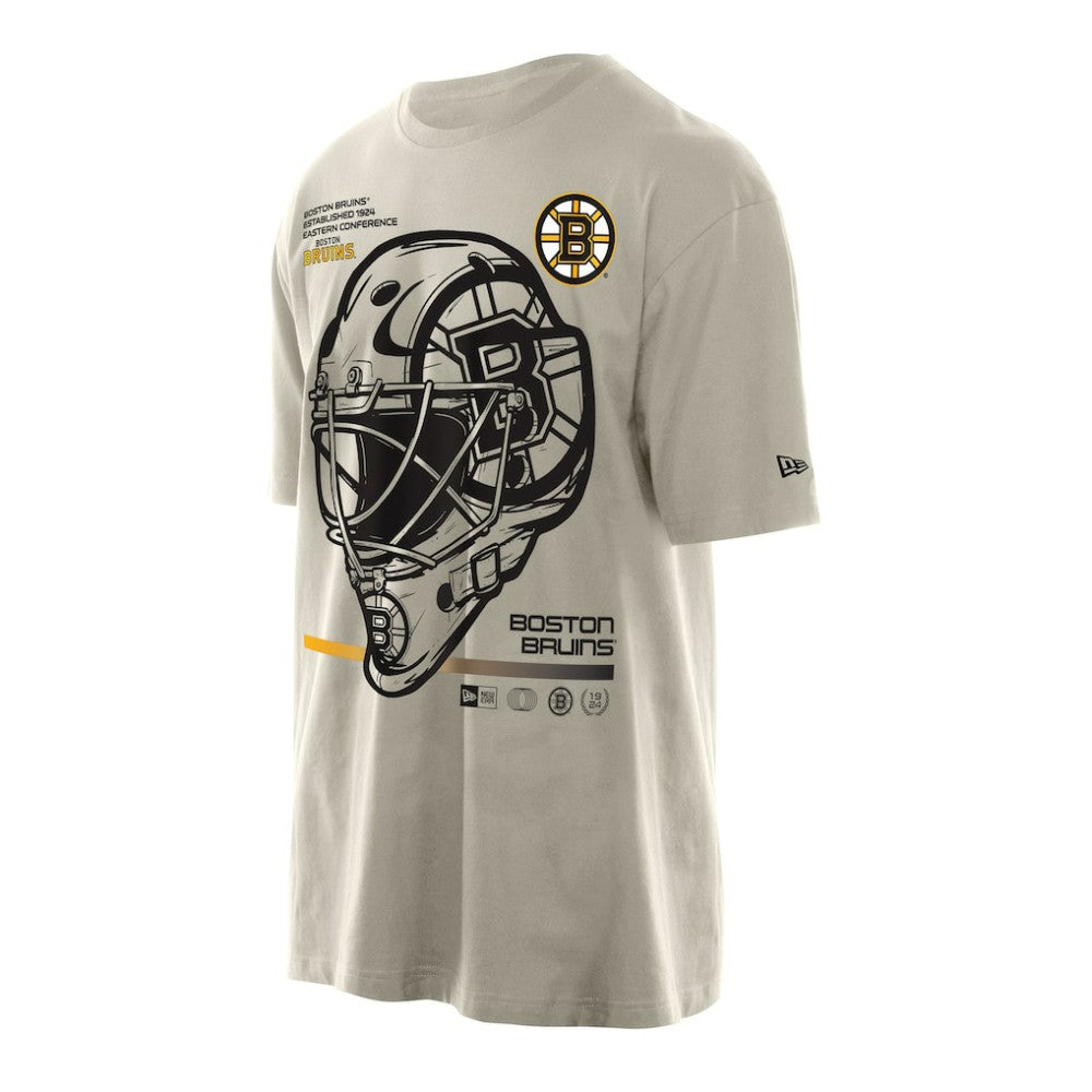 Boston Bruins New Era Goalie Mask T-Shirt - Tan - NHL 201889545
