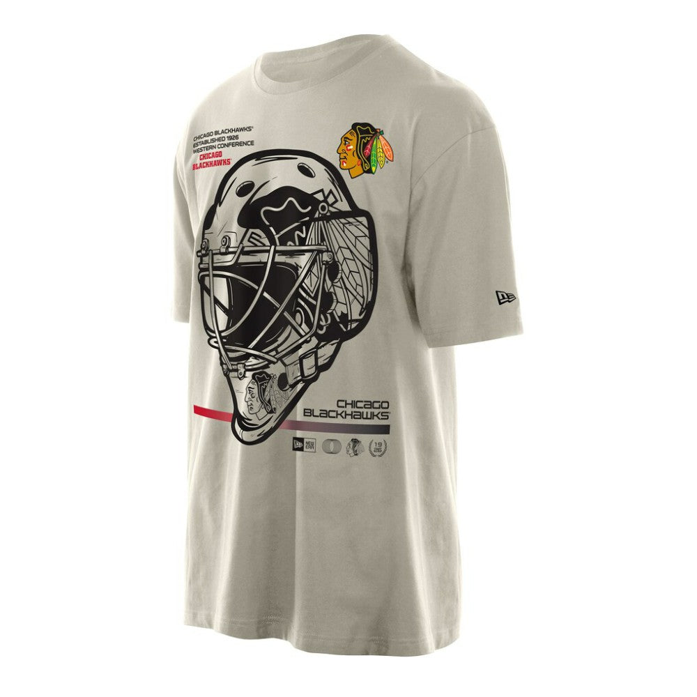 Chicago Blackhawks New Era Goalie Mask T-Shirt - Tan - NHL 201889546