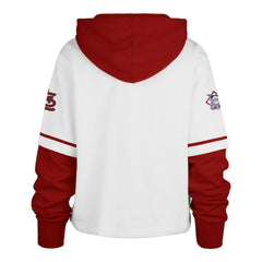 St. Louis Cardinals '47 Women's Trifecta Shortstop Cropped Pullover Hoodie - White - 47 brand Lifestyle
