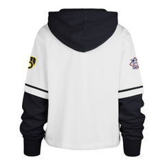 Milwaukee Brewers '47 Women's Trifecta Shortstop Cropped Pullover Hoodie - White - 47 brand Lifestyle