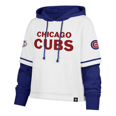Chicago Cubs '47 Women's Trifecta Shortstop Cropped Pullover Hoodie - White - 47 brand on Sale