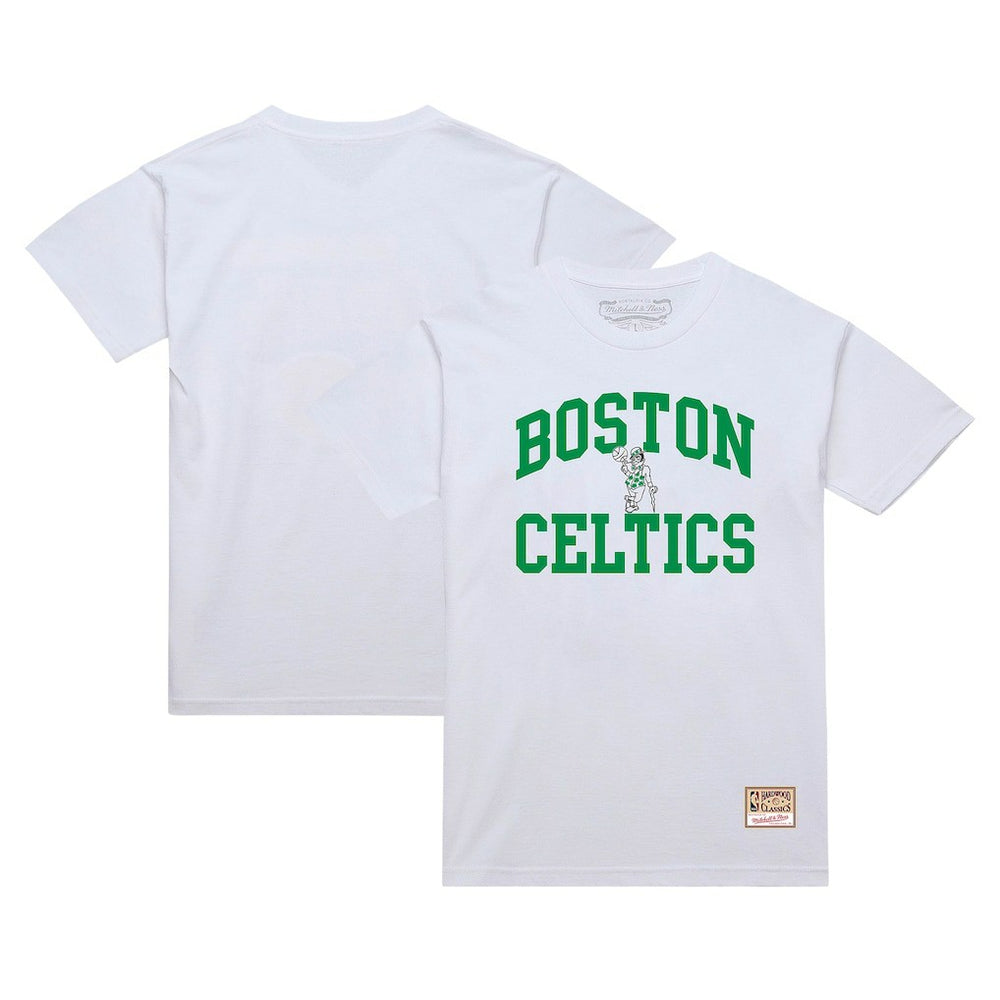 Boston Celtics Hardwood Classics Vintage Warm Up T-Shirt White | Mitchell & Ness US