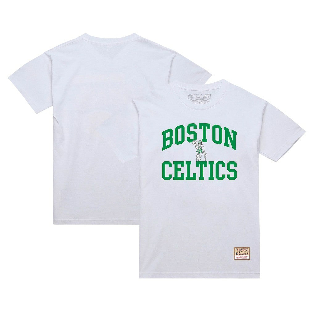 Boston Celtics Hardwood Classics Vintage Warm Up T-Shirt White | Mitchell & Ness US