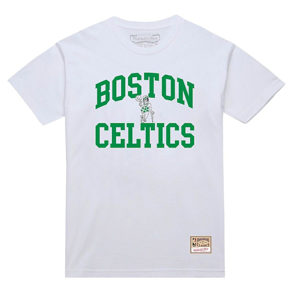 Boston Celtics Hardwood Classics Vintage Warm Up T-Shirt White | Mitchell & Ness US