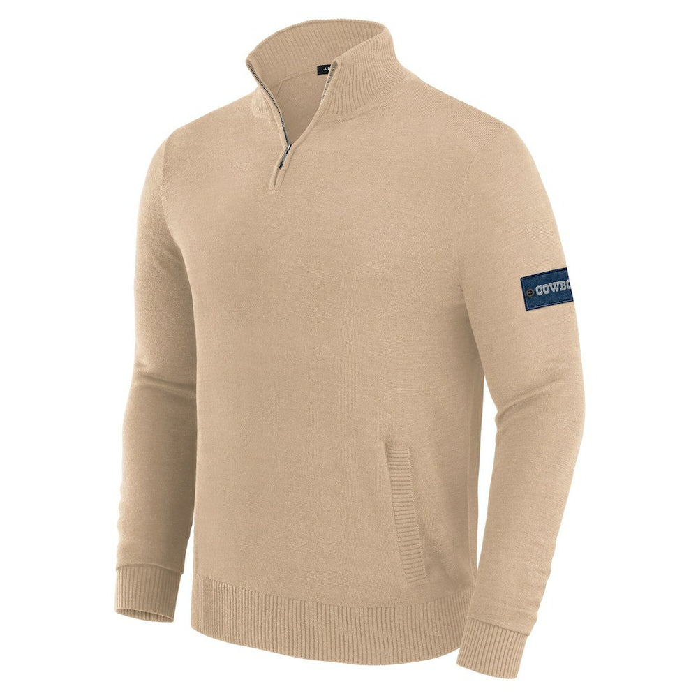 Dallas Cowboys J. Palmer Franchise Quarter-Zip Sweater Tan