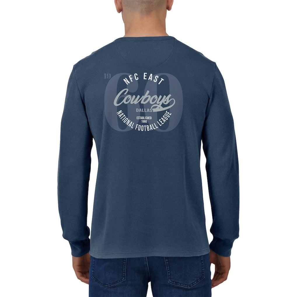 Fanatics Dallas Cowboys Darius Rucker Collection Washed Waffle-Knit Long Sleeve T-Shirt Navy