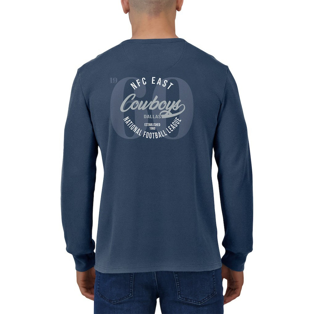 Fanatics Dallas Cowboys Darius Rucker Collection Washed Waffle-Knit Long Sleeve T-Shirt Navy