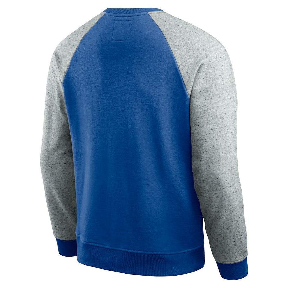 Fanatics Dallas Cowboys Darius Rucker Collection Throwback Color Block Raglan Pullover Sweatshirt Blue/Gray