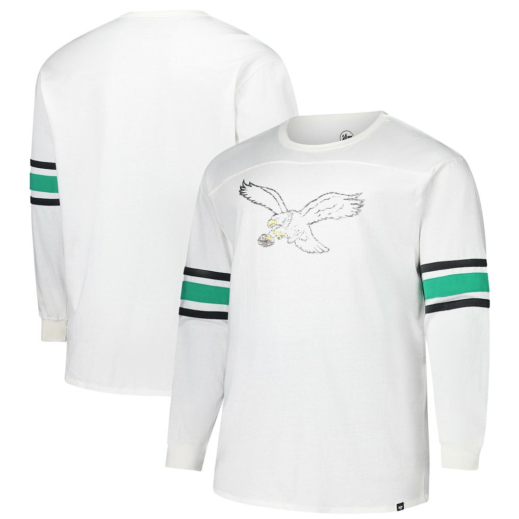 47 brand Philadelphia Eagles '47 Big & Tall Premier Brex Long Sleeve T-Shirt White
