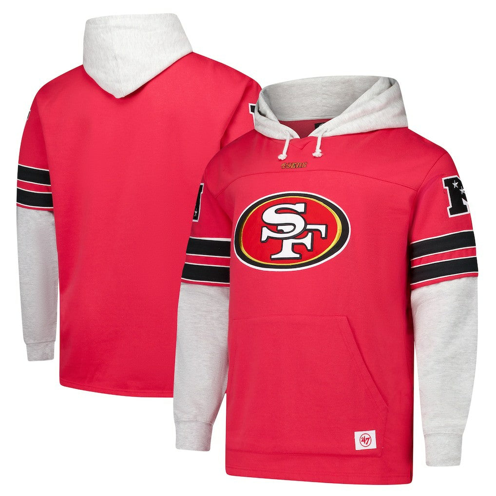 47 brand San Francisco 49ers '47 Big & Tall Lacer Pullover Hoodie Scarlet