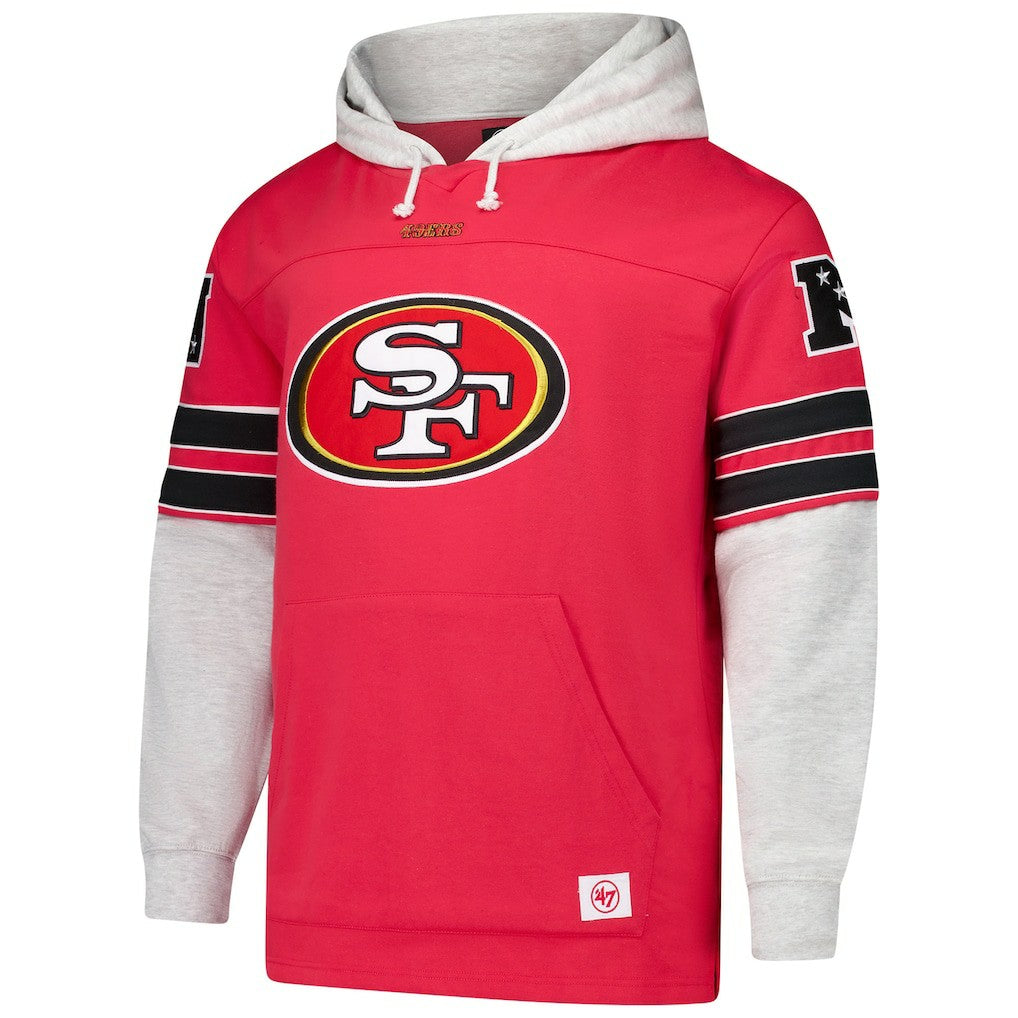 47 brand San Francisco 49ers '47 Big & Tall Lacer Pullover Hoodie Scarlet