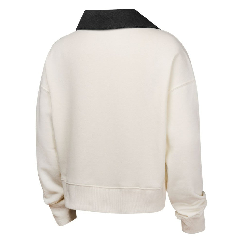 San Francisco Giants Girls Youth Ballpark Hit Collared V-Neck Pullover Sweatshirt - White - MLB Lifestyle