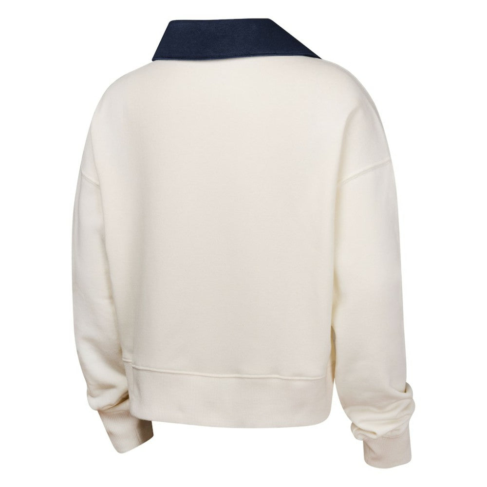 Boston Red Sox Girls Youth Ballpark Hit Collared V-Neck Pullover Sweatshirt - White - MLB Online