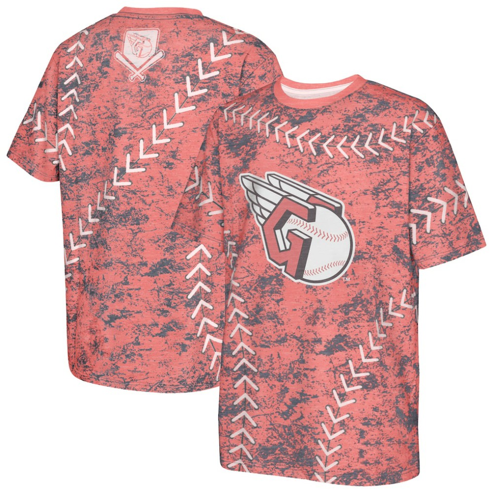 Cleveland Guardians Youth Slide Score Bold T-Shirt - Red - MLB Discount