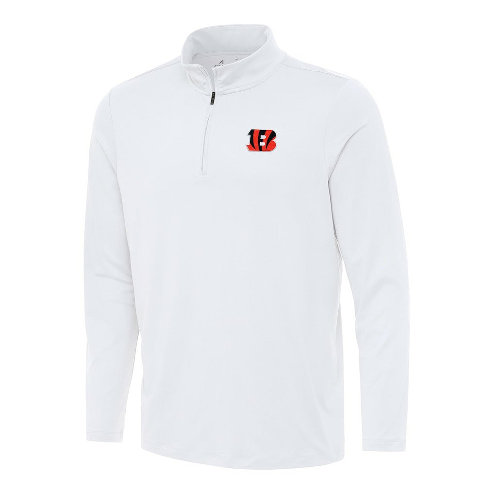 Cincinnati Bengals Antigua Reprocess Quarter-Zip Top White