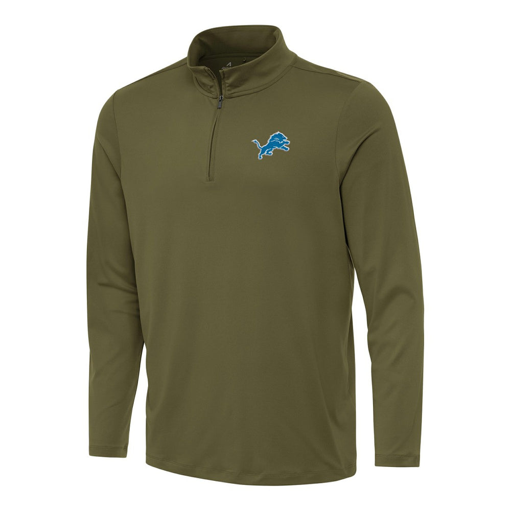 Detroit Lions Antigua Reprocess Quarter-Zip Top Olive