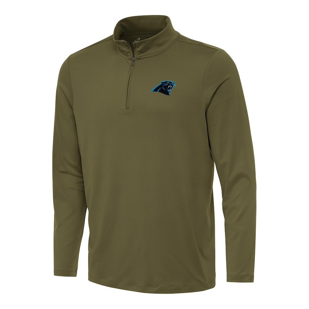 Carolina Panthers Antigua Reprocess Quarter-Zip Top Olive