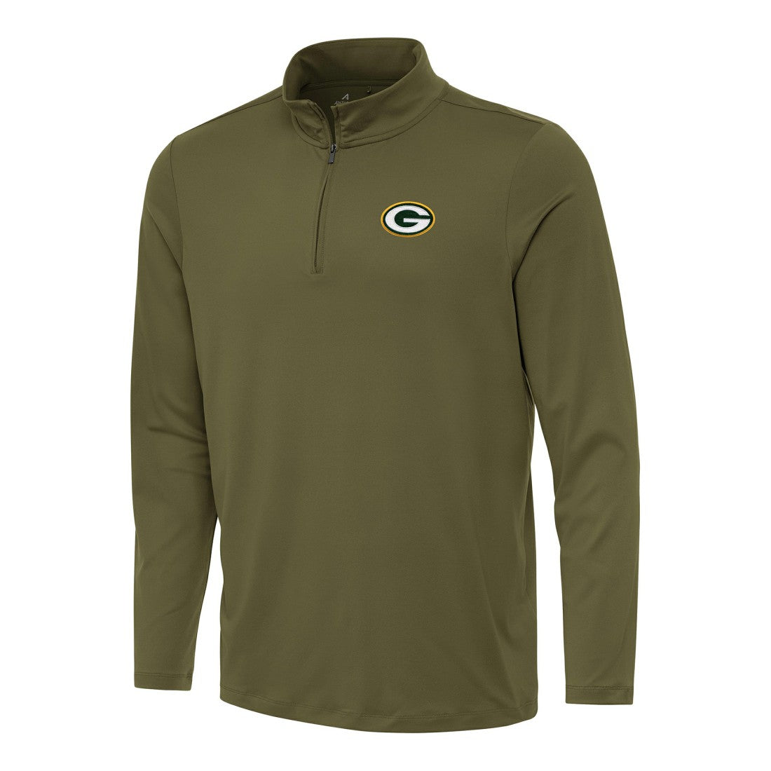 Green Bay Packers Antigua Reprocess Quarter-Zip Top Olive