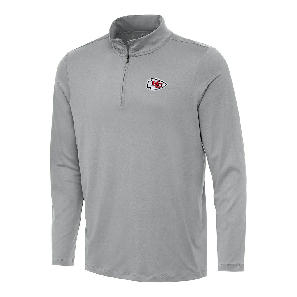 Kansas City Chiefs Antigua Reprocess Quarter-Zip Top Gray