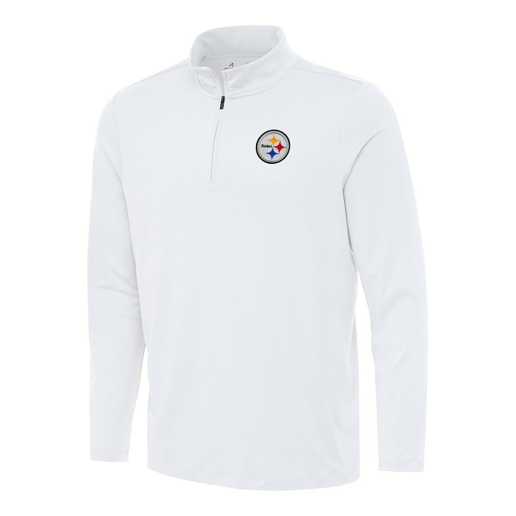 Pittsburgh Steelers Antigua Reprocess Quarter-Zip Top White