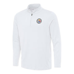 Pittsburgh Steelers Antigua Reprocess Quarter-Zip Top White