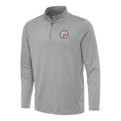Pittsburgh Steelers Antigua Reprocess Quarter-Zip Top Gray