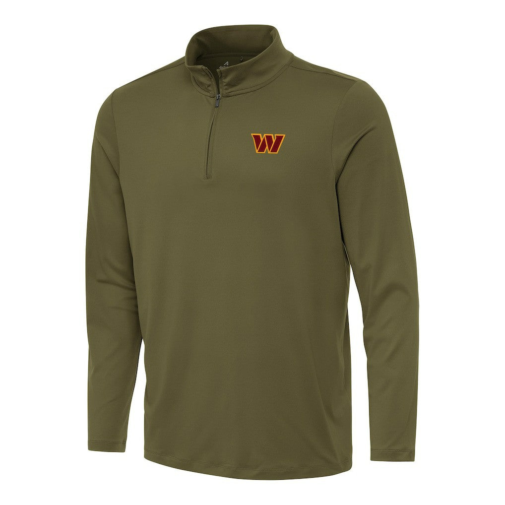Washington Commanders Antigua Reprocess Quarter-Zip Top Olive