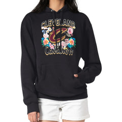 Cleveland Cavaliers G-III 4Her by Carl Banks Women's Flowers Team Logo Graphic Fleece Pullover Hoodie Black