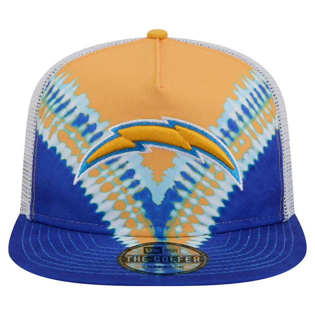 Los Angeles Chargers New Era Throwback Dye Golfer Snapback Hat Gold/Blue
