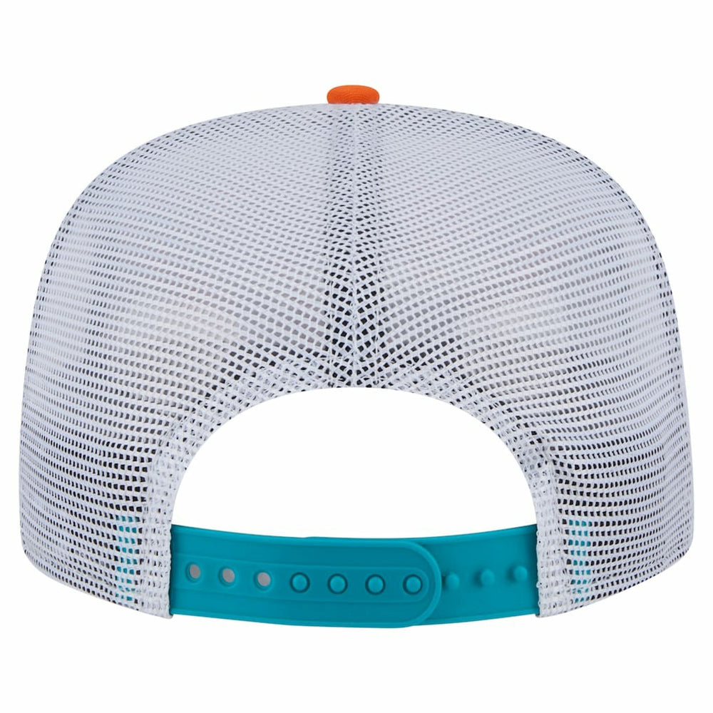 Miami Dolphins New Era Throwback Dye Golfer Snapback Hat Orange/Aqua