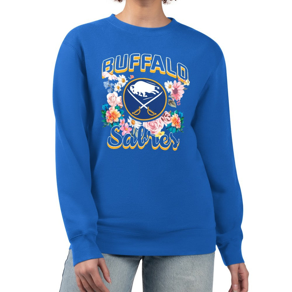 Buffalo Sabres G-III 4Her by Carl Banks Women's Flower Logo Pullover Sweatshirt - Royal - NHL 201906052