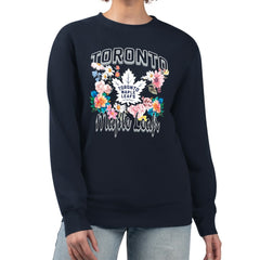 Toronto Maple Leafs G-III 4Her by Carl Banks Women's Flower Logo Pullover Sweatshirt - Navy - NHL 201906063