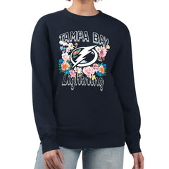 Tampa Bay Lightning G-III 4Her by Carl Banks Women's Flower Logo Pullover Sweatshirt - Navy - NHL 201906069