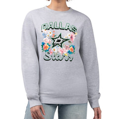Dallas Stars G-III 4Her by Carl Banks Women's Flower Logo Pullover Sweatshirt - Heather Gray - NHL 201906070